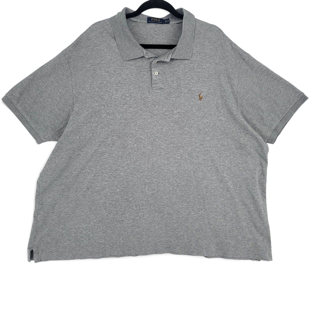 Polo Ralph Lauren‎ Gray Polo Shirt Men's 3XB Big Fit Classic Preppy Dadcore EUC